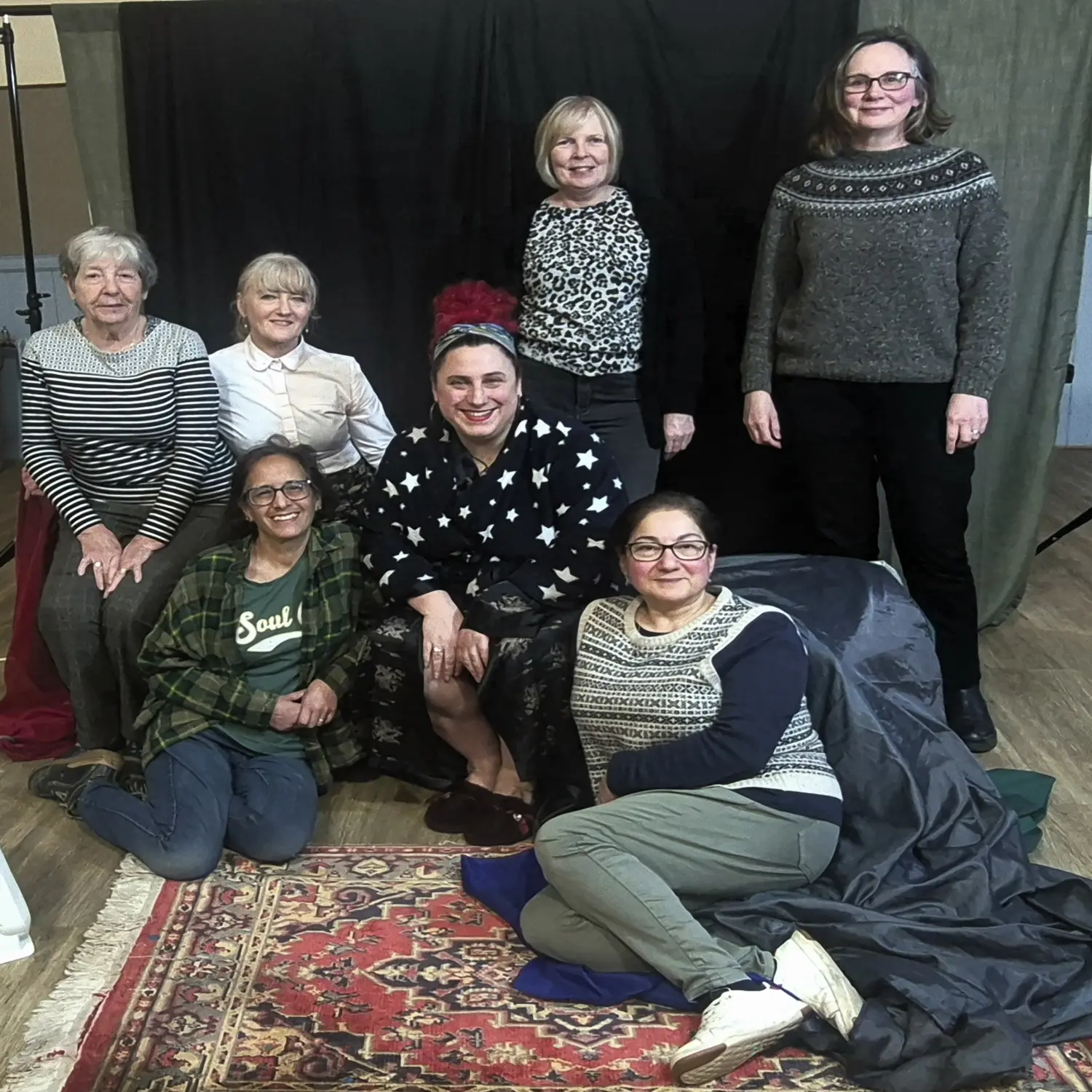 Group of artists and model at Aberdeen Art Circle life drawing session